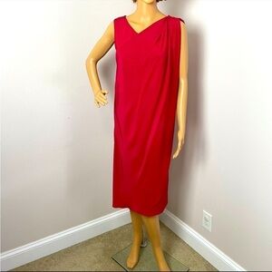 Kira Red Sleeveless Dress – Crisscross V-Neck, Size 6